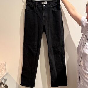 Black Relaxed Fit Abercrombie & Fitch Straight-Leg Jeans